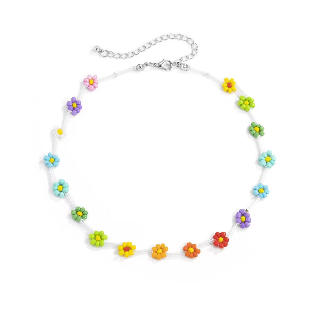 Summer Girl Rainbow Beaded Choker