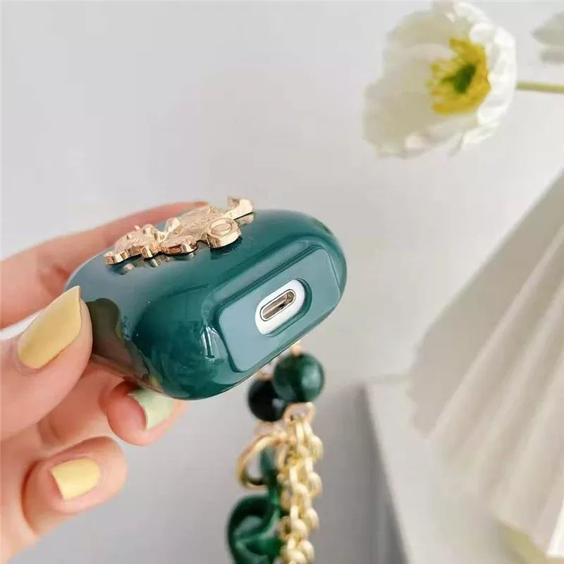 Forest Green Charm Airpod Case 1/2
