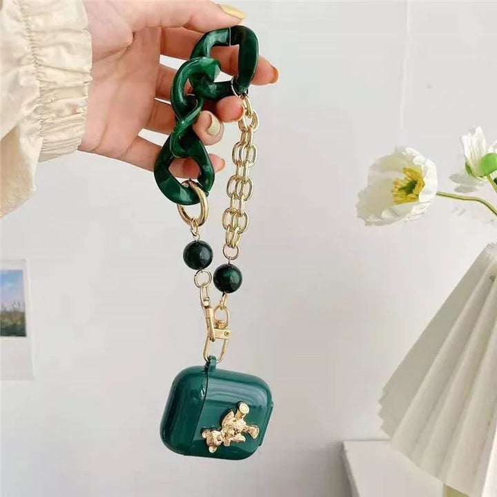 Forest Green Charm Airpod Case 1/2