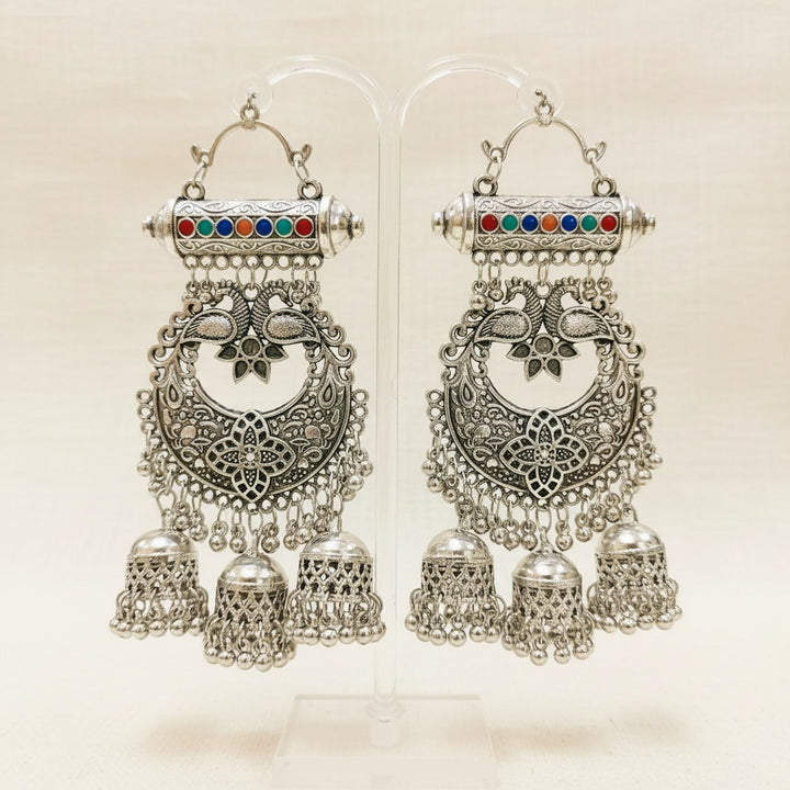 Long Chandbali Oxidised Earrings