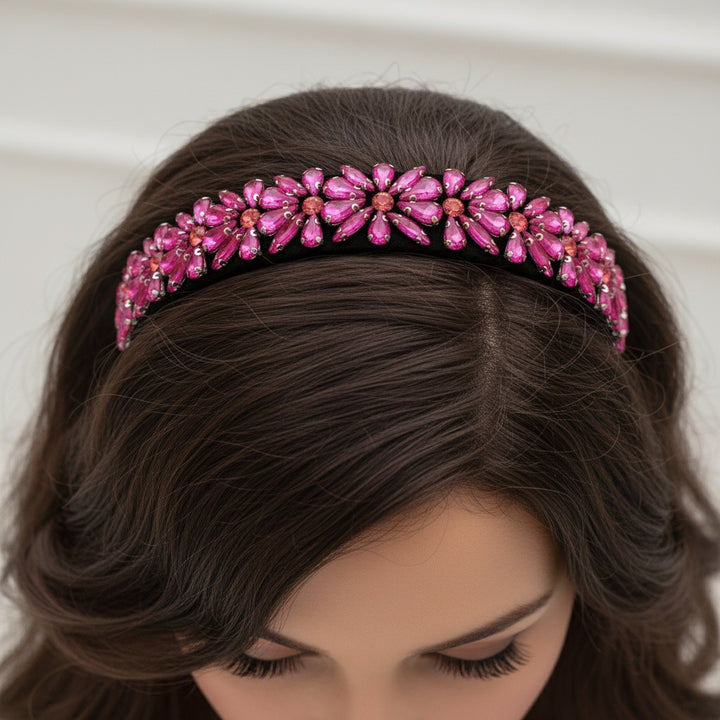 Flora Multi Colored Crystal Hair Band