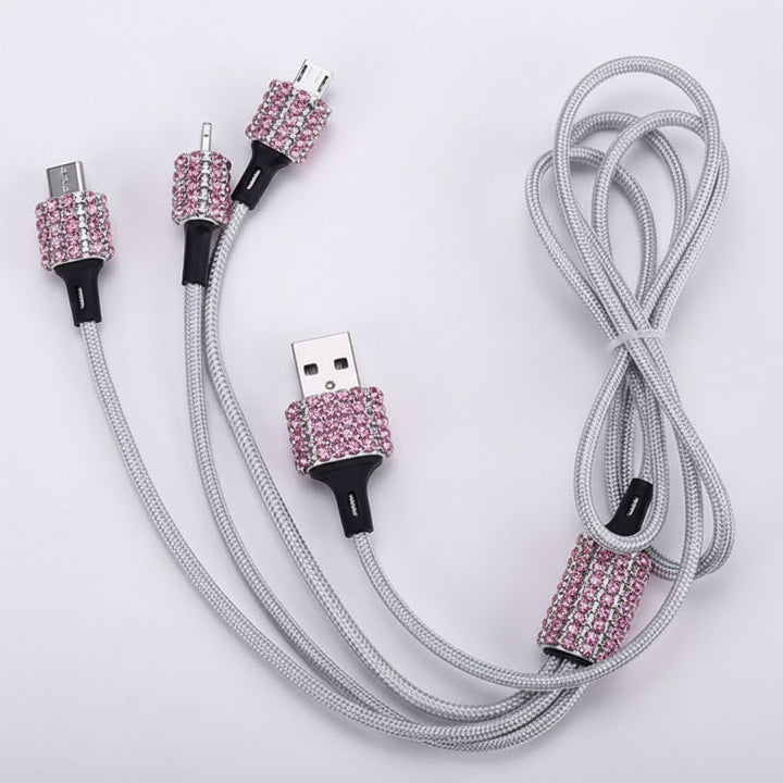 Crystal Rhinestone 3-in-1 Charging Cable