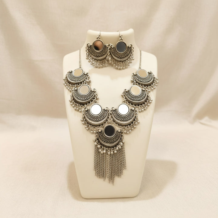 Silver Plated Premium Ghungroo Necklace Set