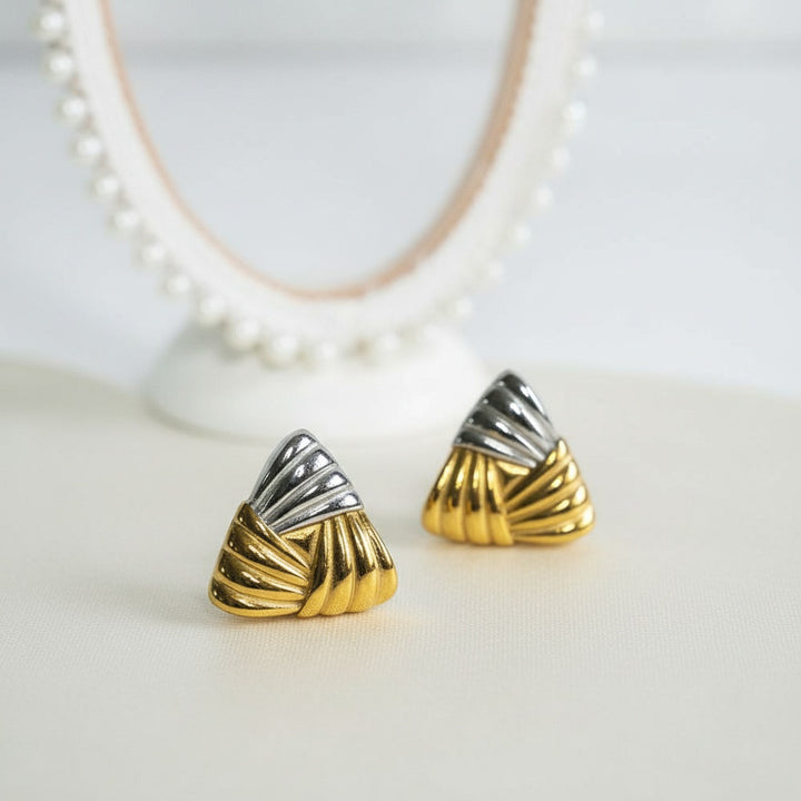 Textured Triangle Stainless Steel Earring