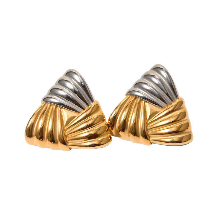 Textured Triangle Stainless Steel Earring