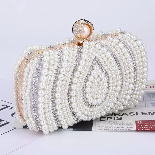Pearl Crystal Wedding Bag, Statement Bag, Evening Clutch, Bridal Clutc –  TheMillenniumBride