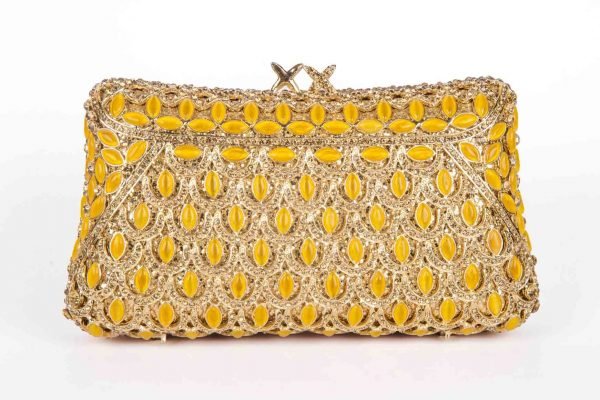 Vivid Gold Hand-Crafted Traditional Hand Bag - Crystal Craver