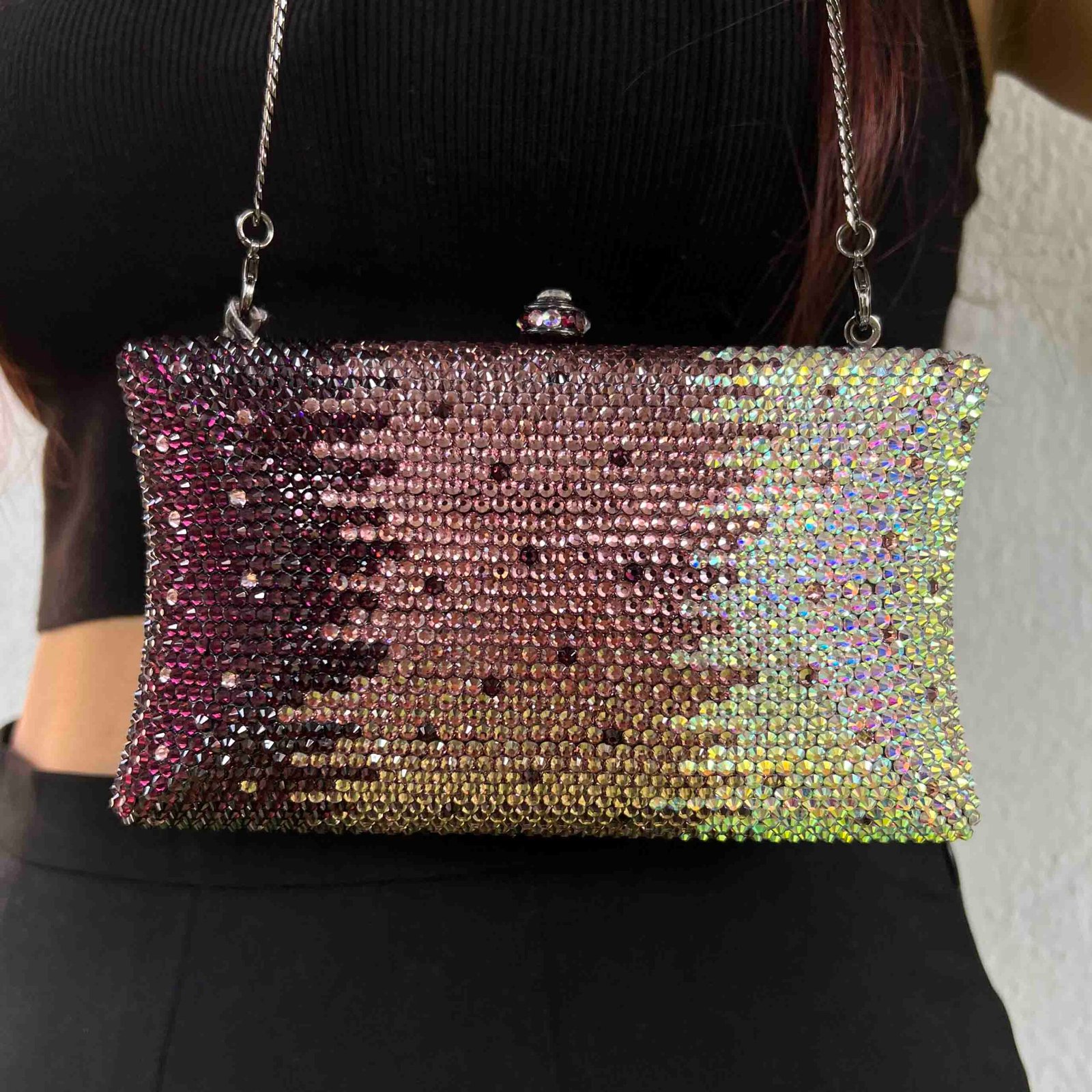 PERIWINKLE | Designer Crystal Clutch Bag - Crystal Craver