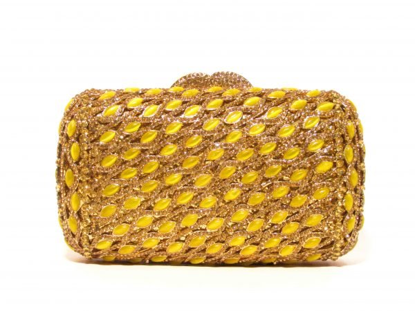 Vivid Gold Hand-Crafted Traditional Hand Bag - Crystal Craver