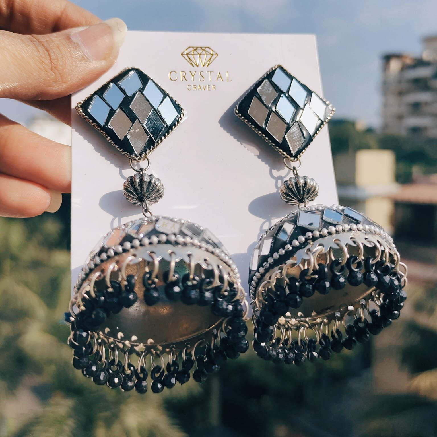 Navaratan Beads Jhumka Earrings | Vibha US – ViBha
